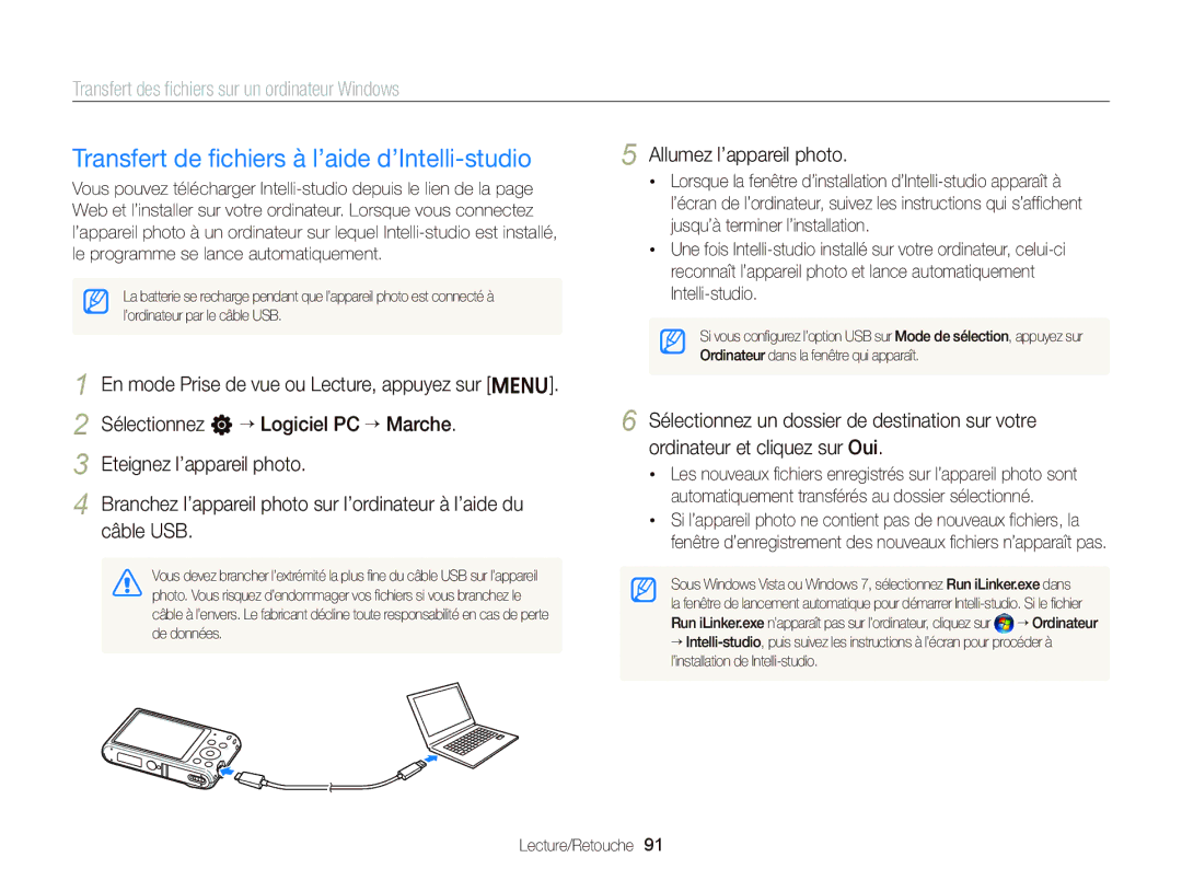 Samsung EC-ST66ZZFPBFR, EC-ST66ZZFPRFR, EC-ST66ZZBPSE1, EC-ST66ZZFPPFR, EC-ST66ZZBPRE1 manual Allumez l’appareil photo 