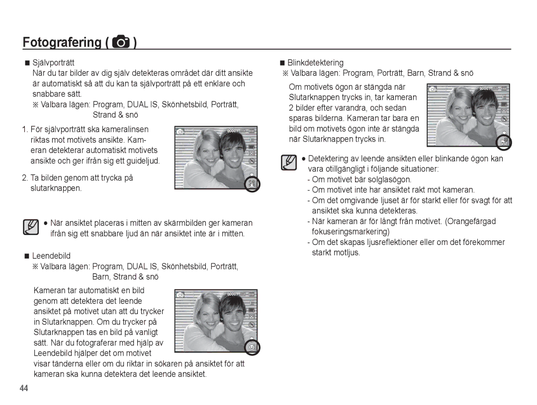 Samsung EC-ST70ZZBPSE2, EC-ST70ZZBPBE2 Ta bilden genom att trycka på slutarknappen, Slutarknappen tas en bild på vanligt 