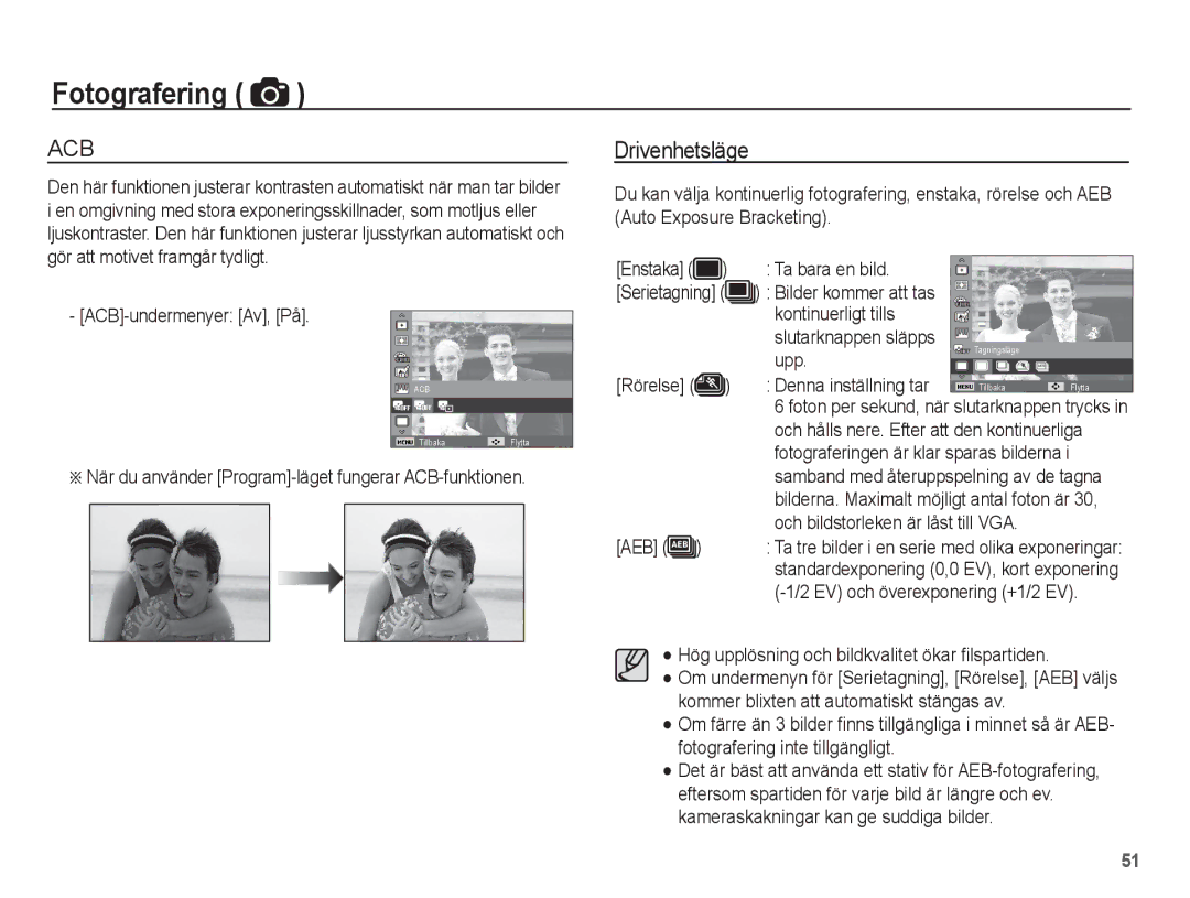 Samsung EC-ST70ZZBPBE2, EC-ST70ZZBPSE2, EC-ST70ZZBPUE2, EC-ST70ZZBPOE2 manual Drivenhetsläge 