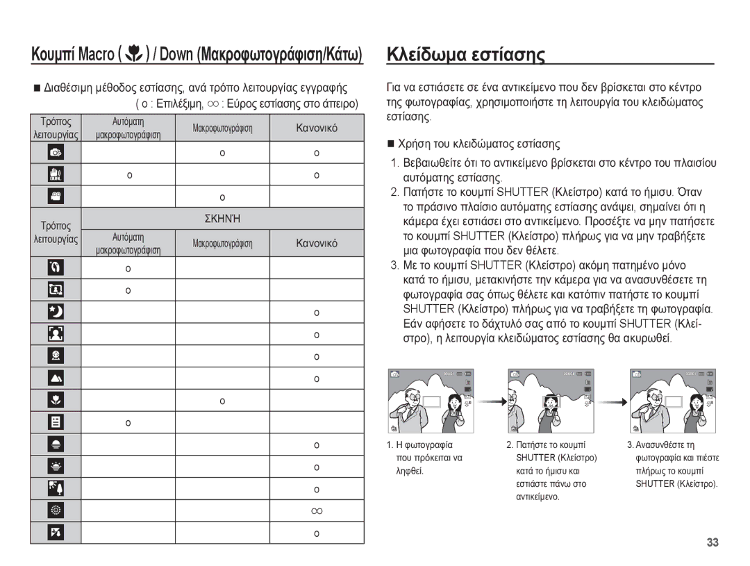 Samsung EC-ST70ZZBPOE3 manual ȀȜİȓįȦȝĮ İıĲȓĮıȘȢ, ǺȚĮșȑıȚȝȘ ȝȑșȠįȠȢ İıĲȓĮıȘȢ, ĮȞȐ ĲȡȩʌȠ ȜİȚĲȠȣȡȖȓĮȢ İȖȖȡĮĳȒȢ, ĮȞĲȚțİȓȝİȞȠ 