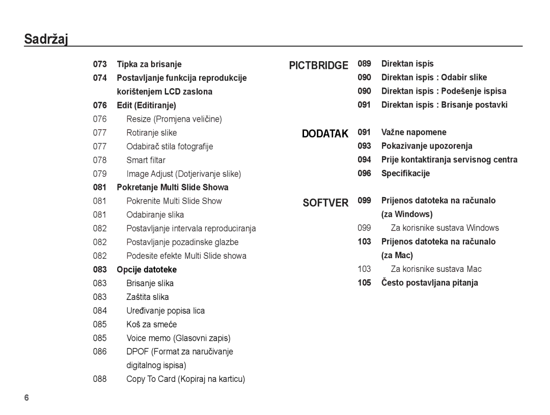 Samsung EC-ST70ZZBPSE3, EC-ST70ZZBPBE3, EC-ST70ZZBPUE3 manual Za korisnike sustava Windows, Za korisnike sustava Mac 