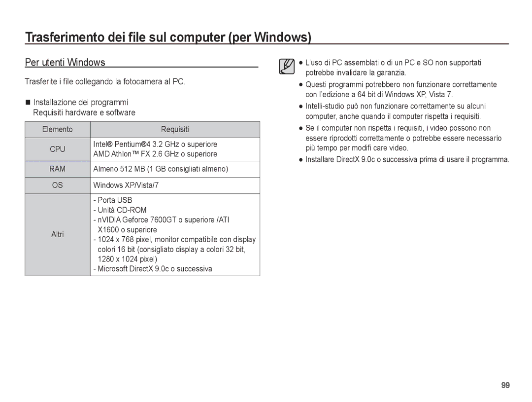 Samsung EC-ST70ZZBPBIT, EC-ST70ZZBPUIT, EC-ST70ZZBPOIT Trasferimento dei file sul computer per Windows, Per utenti Windows 