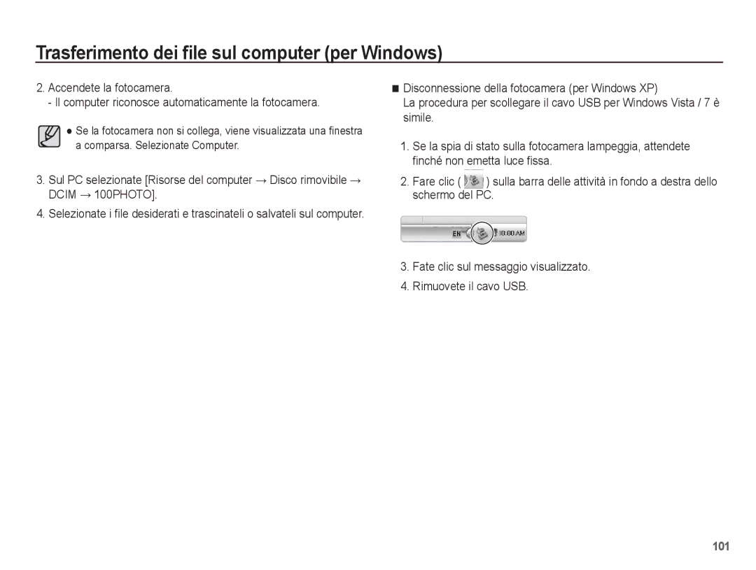 Samsung EC-ST70ZZBPOIT, EC-ST70ZZBPBIT, EC-ST70ZZBPUIT, EC-ST70ZZBPSIT manual 101 