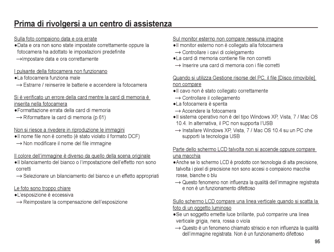 Samsung EC-ST70ZZBPBIT manual Sulla foto compaiono data e ora errate, Controllare il collegamento La fotocamera è spenta 