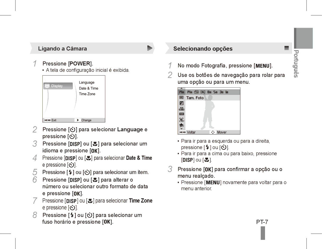 Samsung EC-ST70ZZBPBGS, EC-ST70ZZBPOE1, EC-ST71ZZBDSE1, EC-ST71ZZBDUE1, EC-ST70ZZBPUE1, EC-ST70ZZBPBE1 manual Ligando a Câmara 