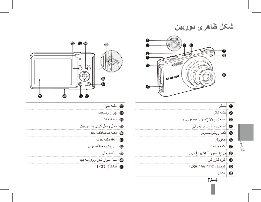 Samsung EC-ST70ZZBPOIT, EC-ST70ZZBPOE1, EC-ST71ZZBDSE1, EC-ST71ZZBDUE1, EC-ST70ZZBPUE1, EC-ST70ZZBPBE1 نیبرود یرهاظ لکش, FA-4 