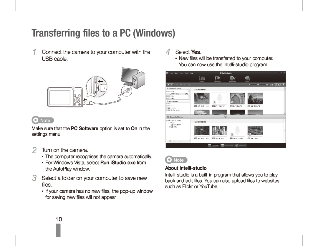 Samsung EC-ST70ZZDPSME manual Transferring files to a PC Windows, Connect the camera to your computer with the USB cable 