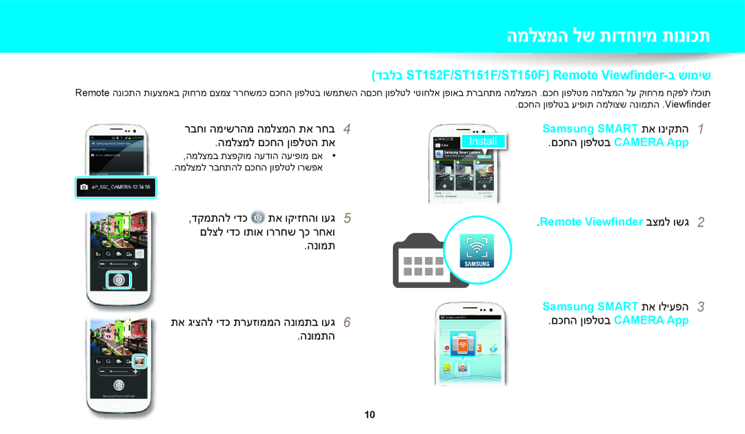 Samsung EC-ST150FBPBIL, EC-ST72ZZBPBIL, EC-ST72ZZBPRIL, EC-ST150FBPPIL דבלב ST152F/ST151F/ST150F Remote Viewfinder-ב שומיש 