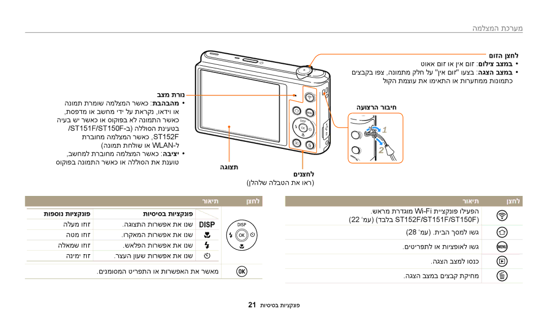 Samsung EC-ST72ZZBPLIL, EC-ST72ZZBPBIL, EC-ST72ZZBPRIL, EC-ST150FBPPIL, EC-ST150FBPBIL, EC-ST150FBPSIL manual מערכת, רואית ןצחל 