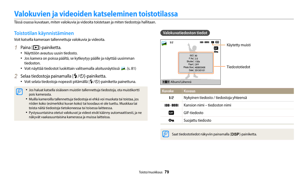 Samsung EC-ST150FBPWE2 Valokuvien ja videoiden katseleminen toistotilassa, Toistotilan käynnistäminen, Paina P-painiketta 