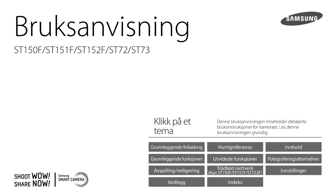 Samsung EC-ST150FBPPE2, EC-ST72ZZBPWE2, EC-ST150FBPWE2, EC-ST72ZZBPBE2, EC-ST150FBPBE2, EC-ST72ZZBPLE2 manual Bruksanvisning 