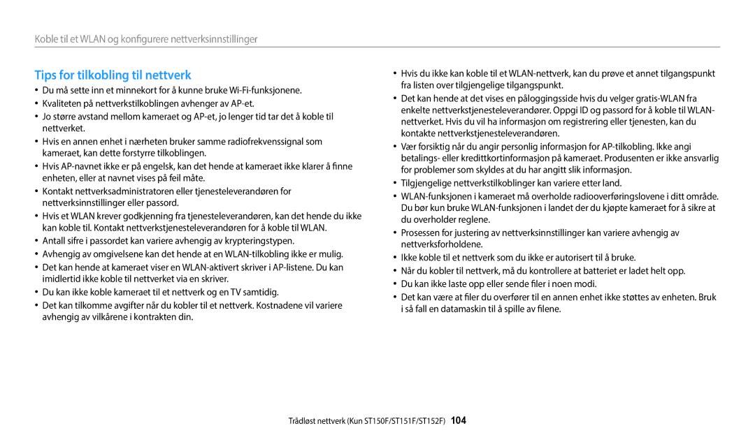 Samsung EC-ST72ZZBPBE2, EC-ST72ZZBPWE2 manual Tips for tilkobling til nettverk, Så fall en datamaskin til å spille av filene 