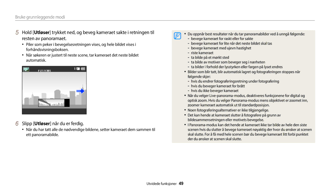 Samsung EC-ST150FBPWE2 manual Slipp Utløser når du er ferdig, Noen fotograferingsalternativer er ikke tilgjengelige 