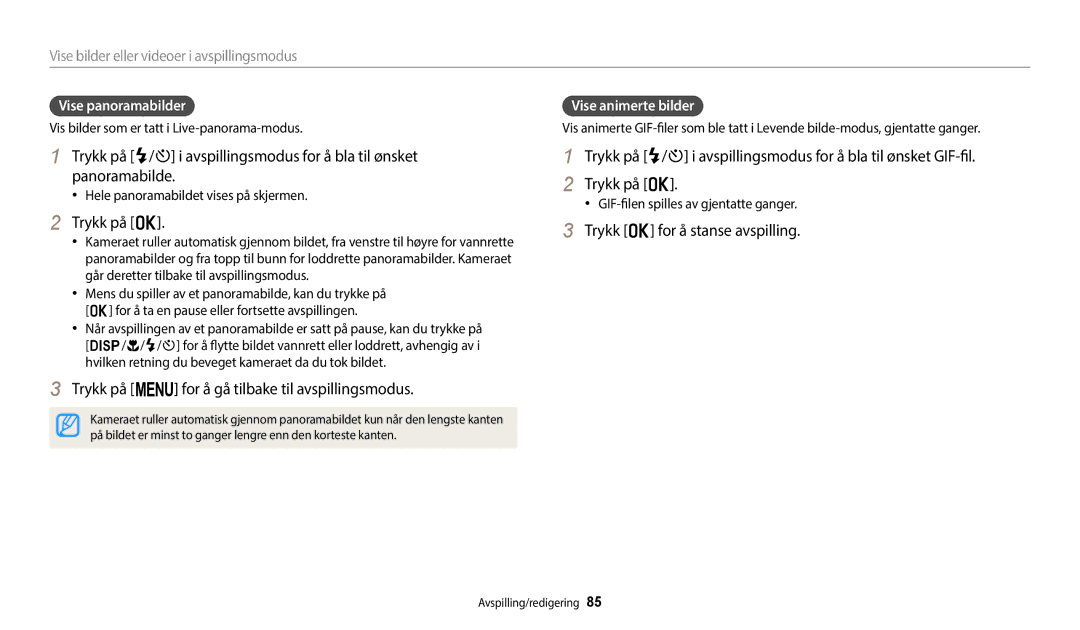 Samsung EC-ST150FBPWE2 manual Trykk på o, Trykk på m for å gå tilbake til avspillingsmodus, Trykk o for å stanse avspilling 