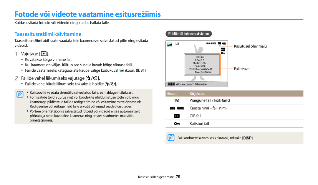 Samsung EC-ST72ZZBPWE2 manual Fotode või videote vaatamine esitusrežiimis, Taasesitusrežiimi käivitamine, Vajutage P 