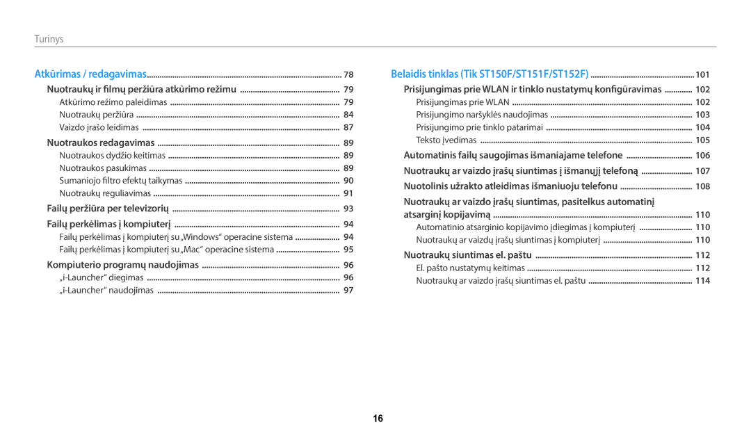 Samsung EC-ST72ZZBPBE2, EC-ST72ZZBPWE2, EC-ST150FBPWE2, EC-ST150FBPBE2, EC-ST72ZZBPLE2 manual 101 