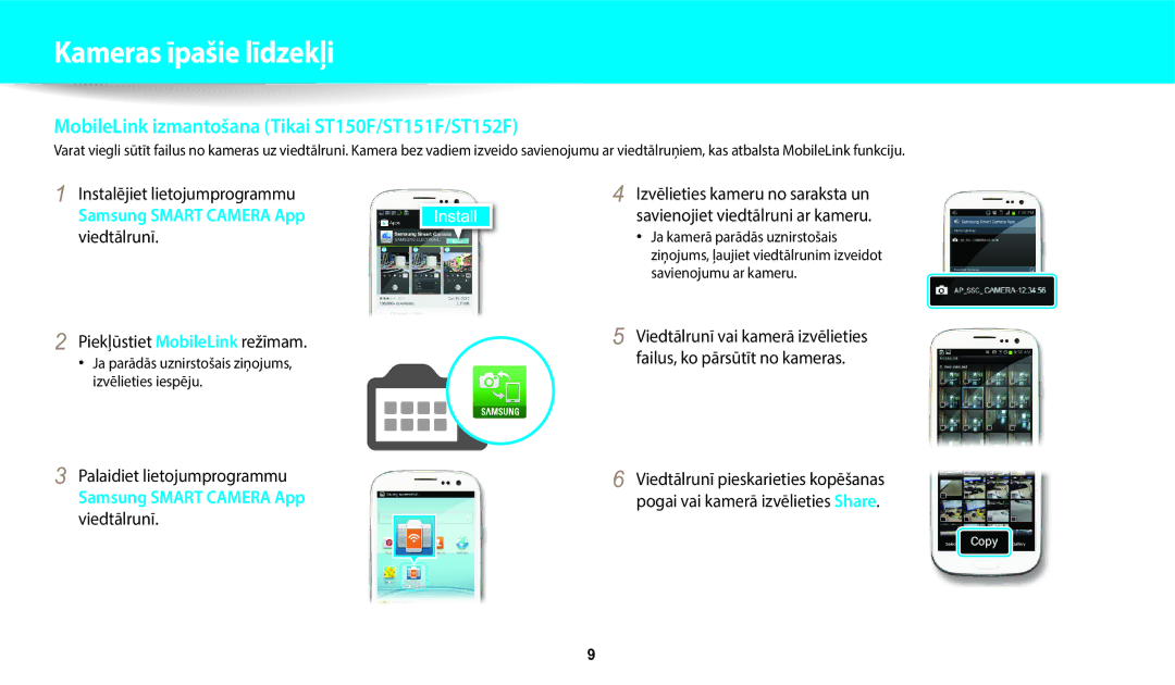 Samsung EC-ST72ZZBPWE2 Viedtālrunī Piekļūstiet MobileLink režīmam, Ja parādās uznirstošais ziņojums, izvēlieties iespēju 