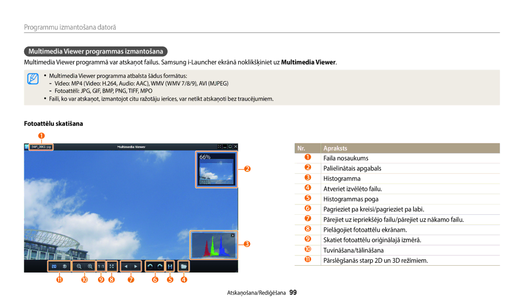 Samsung EC-ST72ZZBPWE2, EC-ST150FBPWE2 Multimedia Viewer programmas izmantošana, Fotoattēlu skatīšana, Faila nosaukums 