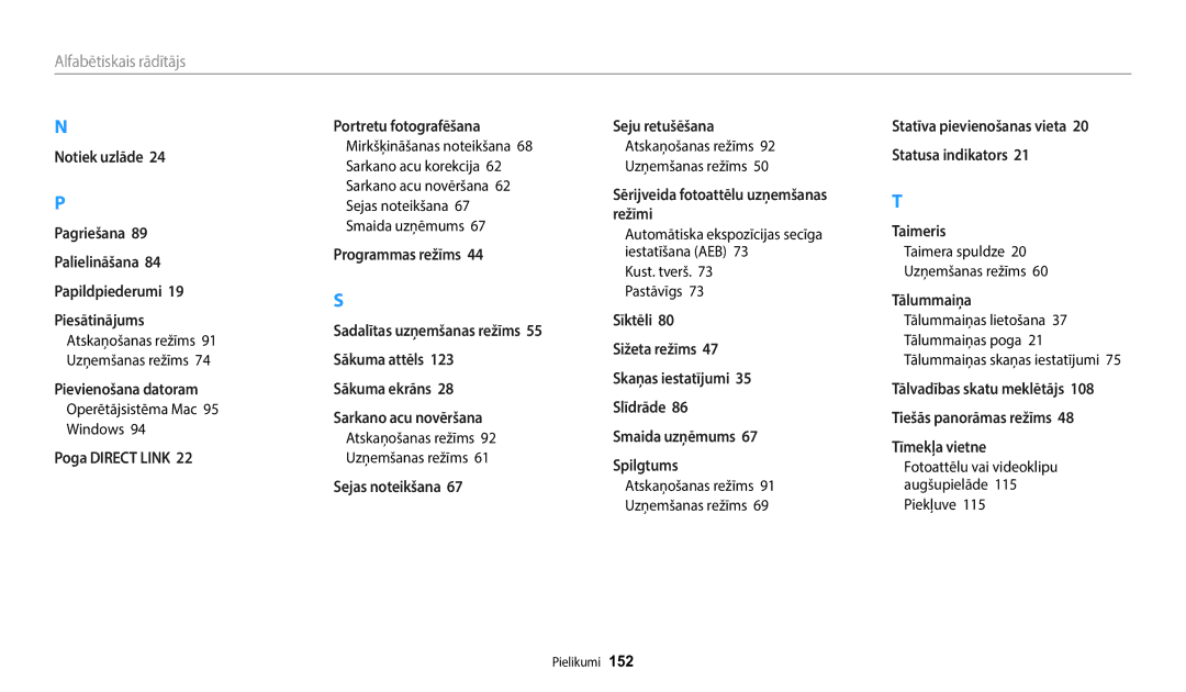 Samsung EC-ST150FBPBE2 manual Operētājsistēma Mac 95 Windows, Automātiska ekspozīcijas secīga iestatīšana AEB, Piekļuve 