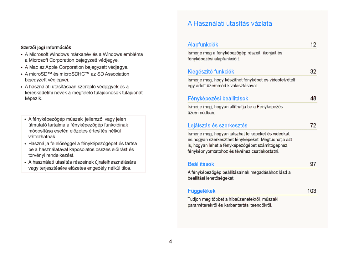 Samsung EC-ST66ZZFPBE3, EC-ST76ZZFPBE1, EC-ST76ZZFPSE1, EC-ST66ZZBPSE3 Használati utasítás vázlata, Szerzői jogi információk 