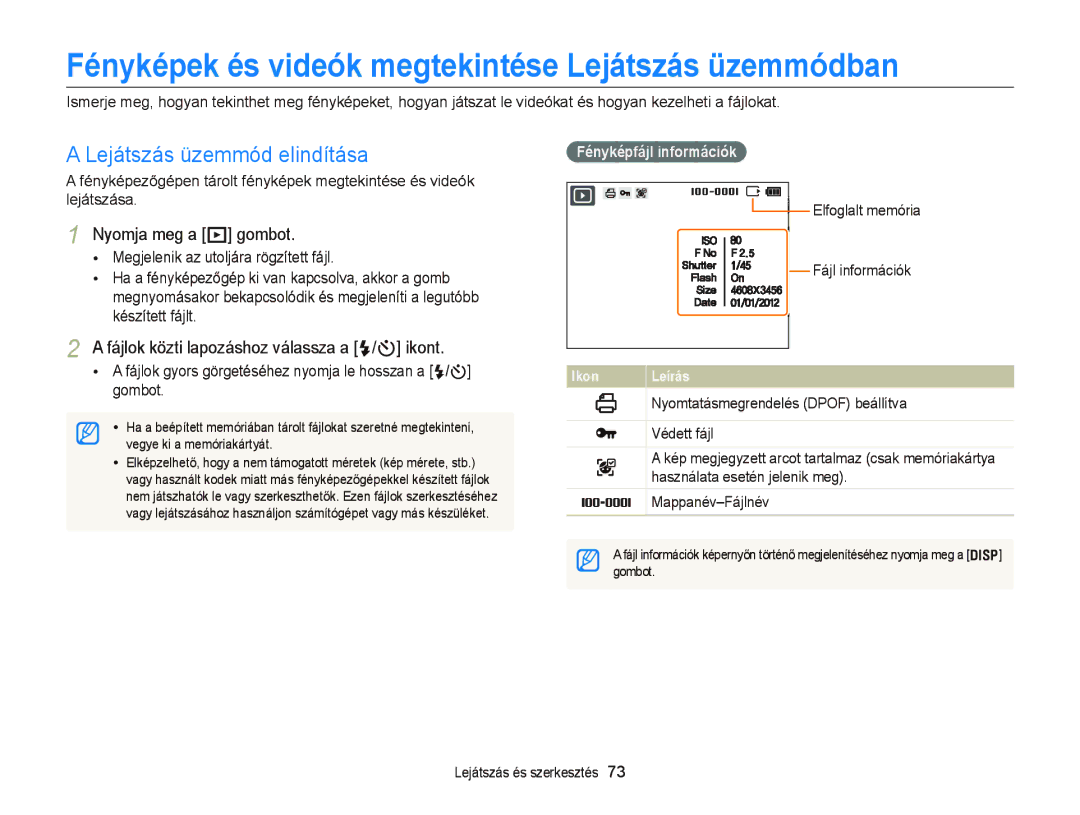 Samsung EC-ST66ZZFPRE2, EC-ST76ZZFPBE1 manual Fényképek és videók megtekintése Lejátszás üzemmódban, Nyomja meg a P gombot 