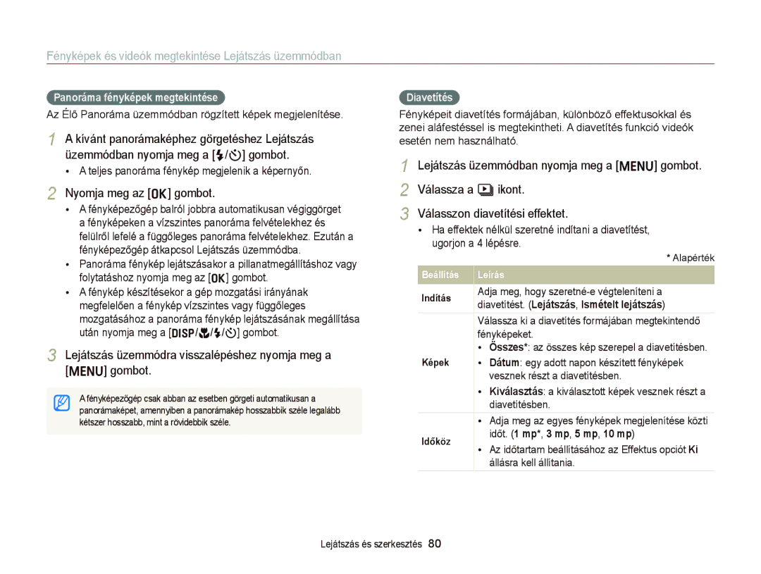 Samsung EC-ST76ZZFPSE1 manual Nyomja meg az o gombot, Lejátszás üzemmódra visszalépéshez nyomja meg a m gombot, Diavetítés 