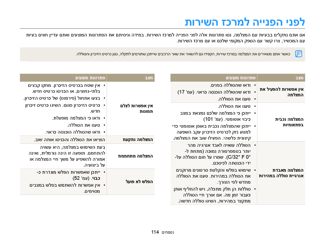 Samsung EC-ST76ZZBDBAE, EC-ST77ZZBPSIL, EC-ST77ZZBPRIL, EC-ST77ZZBPWIL, EC-ST77ZZBPBIL manual תורישה זכרמל היינפה ינפל 