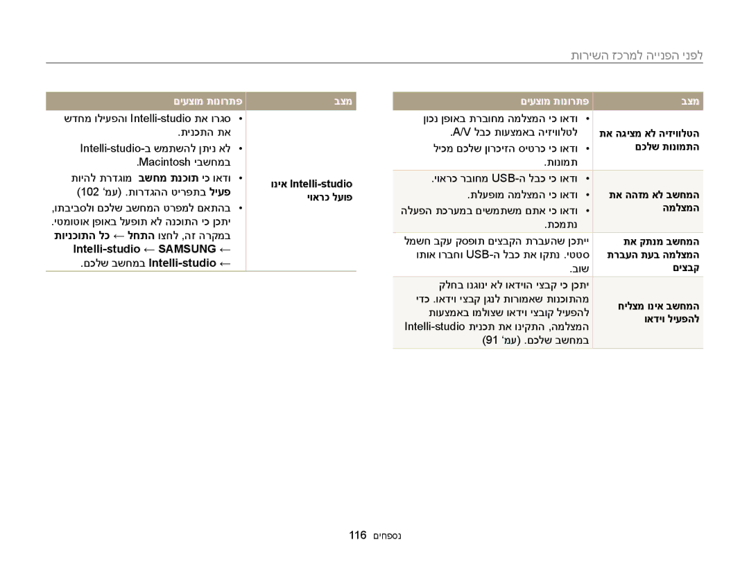 Samsung EC-ST76ZZBDSAE םכלש בשחמב Intelli-studio ←, םכלש תונומתה, תא ההזמ אל בשחמה, תא קתנמ בשחמה, תרבעה תעב המלצמה, םיצבק 