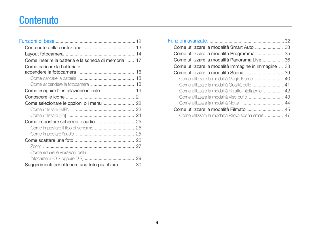 Samsung EC-ST77ZZDDSME, EC-ST77ZZBPWE1, EC-ST77ZZBPSE1 manual Contenuto, Suggerimenti per ottenere una foto più chiara 