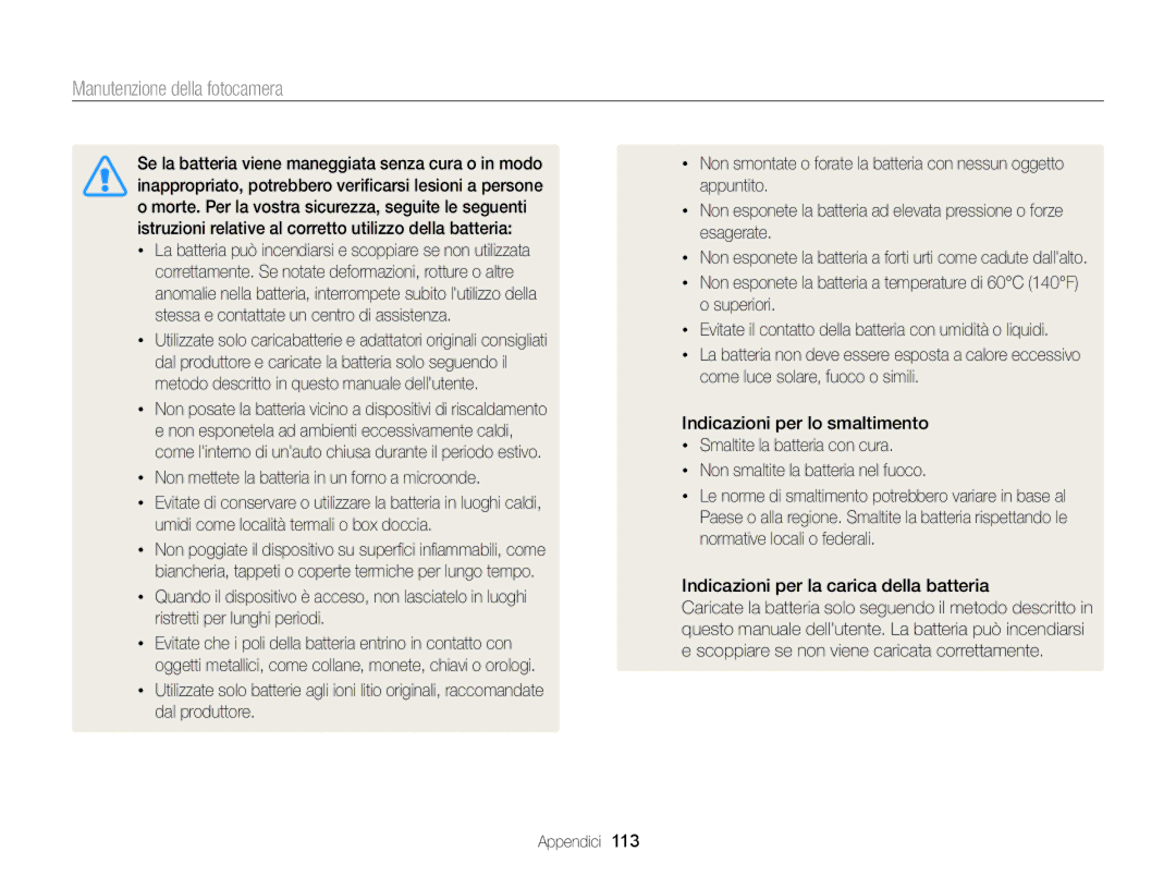 Samsung EC-ST77ZZBPLE1 manual Non mettete la batteria in un forno a microonde, Indicazioni per la carica della batteria 