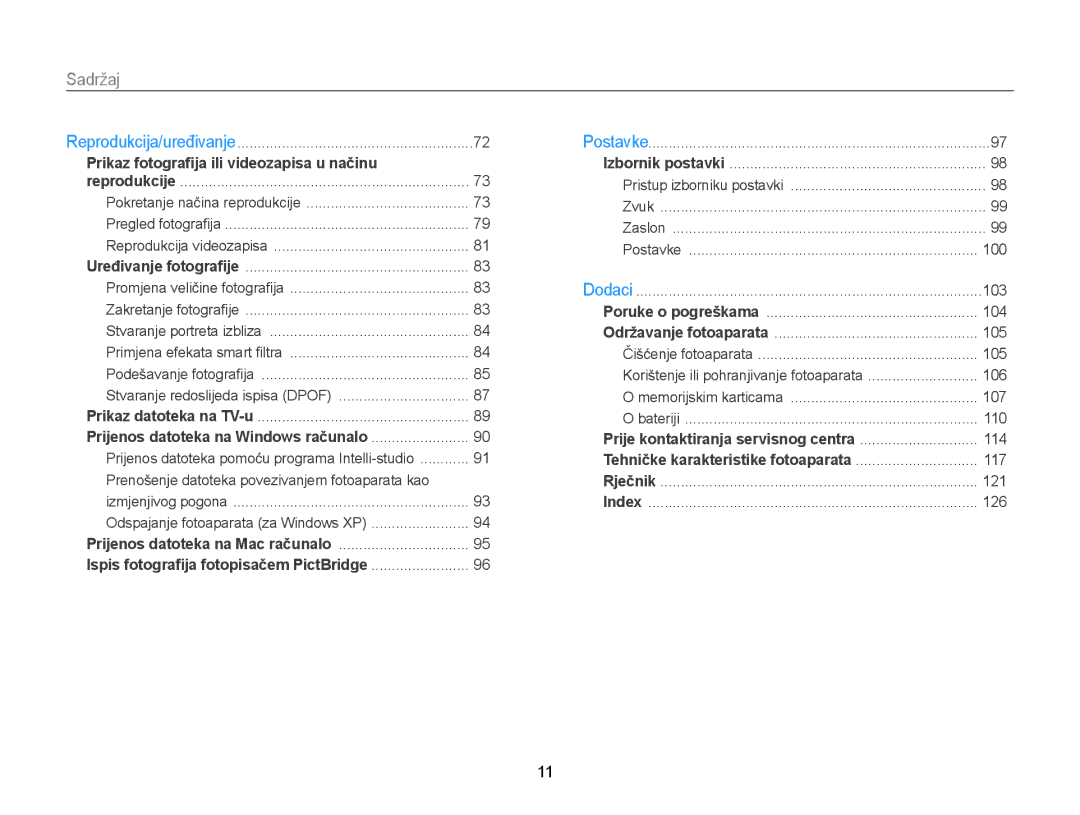 Samsung EC-ST77ZZBPWE3, EC-ST77ZZFPBE3, EC-ST77ZZFPWE3, EC-ST77ZZBPBE3, EC-ST77ZZBPSE3 manual Pokretanje načina reprodukcije 