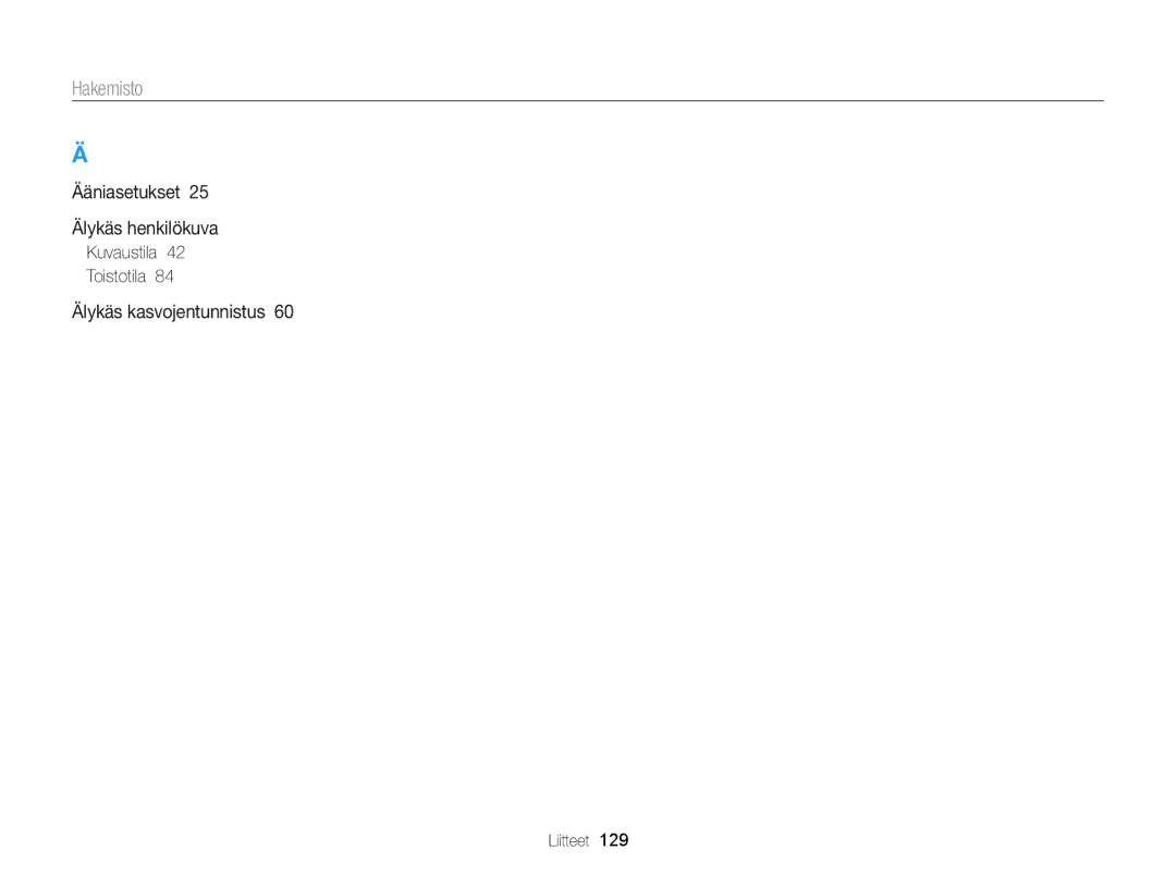 Samsung EC-ST76ZZFPLE2, EC-ST79ZZBPWE2, EC-ST76ZZFPWE2, EC-ST76ZZBPRE2, EC-ST76ZZBPSE2 manual Ääniasetukset Älykäs henkilökuva 