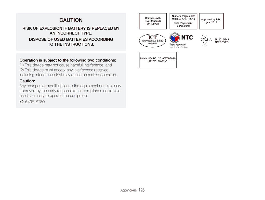 Samsung EC-ST80ZZBPPE2, EC-ST80ZZBPBE1, EC-ST80ZZBPWE1, EC-ST80ZZBPUE1, EC-ST80ZZBPBIT manual IC 649E-ST80, Samsung ST80 