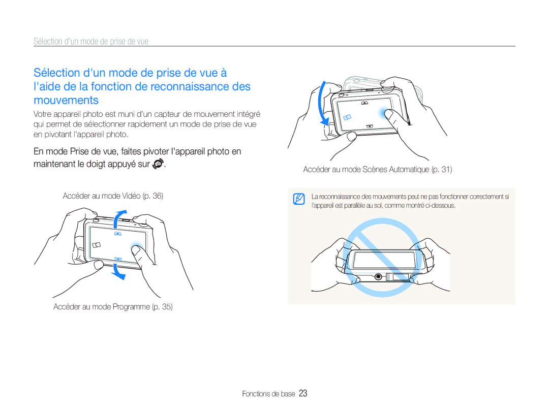 Samsung EC-ST80ZZBPBE1, EC-ST80ZZBPWE1, EC-ST80ZZBPUE1 manual Sélection dun mode de prise de vue 