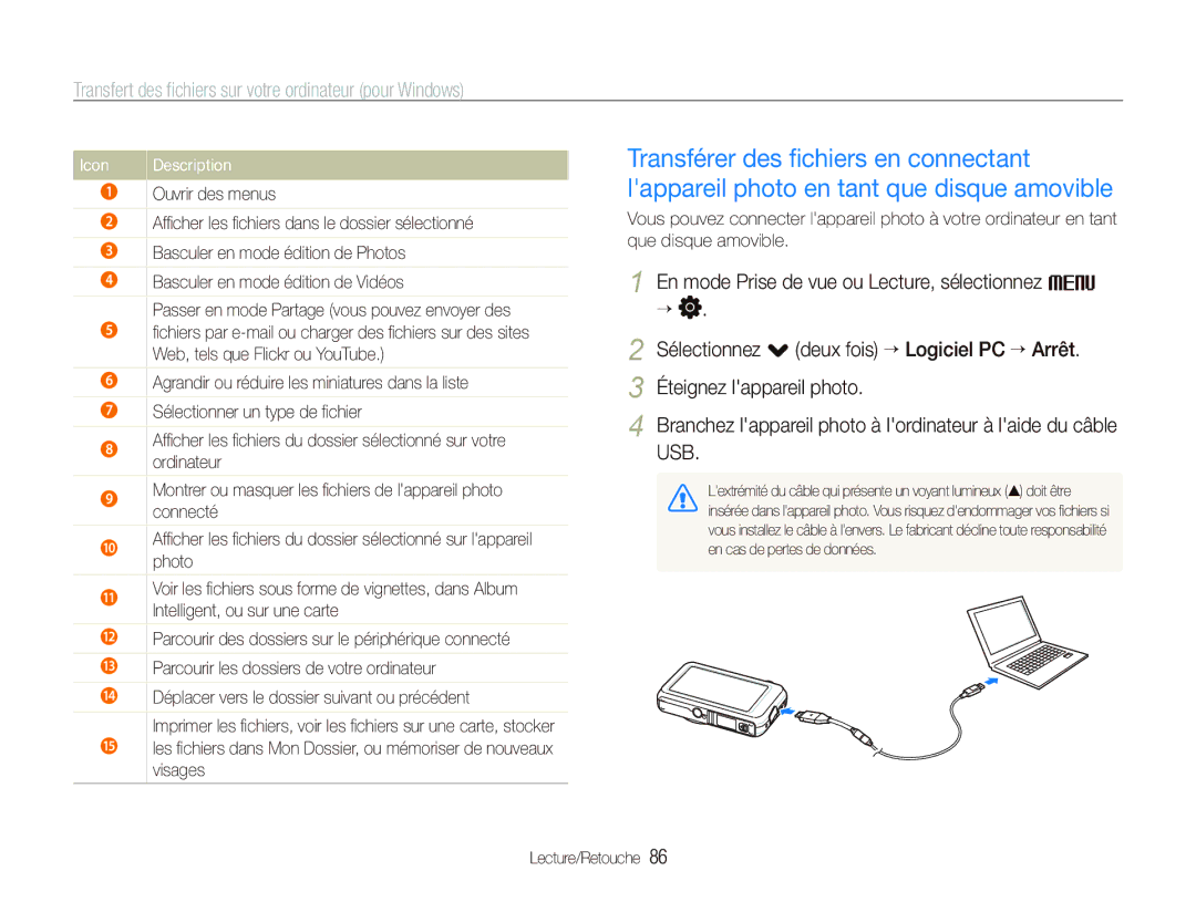 Samsung EC-ST80ZZBPBE1, EC-ST80ZZBPWE1, EC-ST80ZZBPUE1 manual Icon 