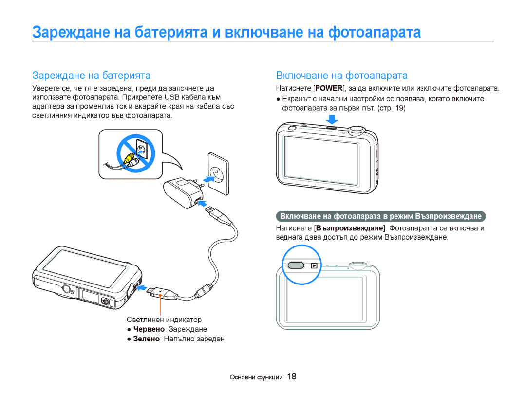 Samsung EC-ST80ZZBPWE3, EC-ST80ZZBPBE3 manual Зареждане на батерията и включване на фотоапарата, Включване на фотоапарата 