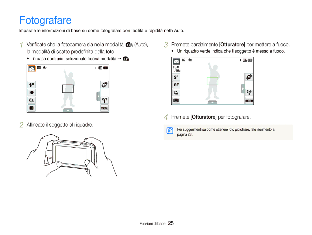 Samsung EC-ST80ZZBPBIT manual Fotografare, Premete Otturatore per fotografare 