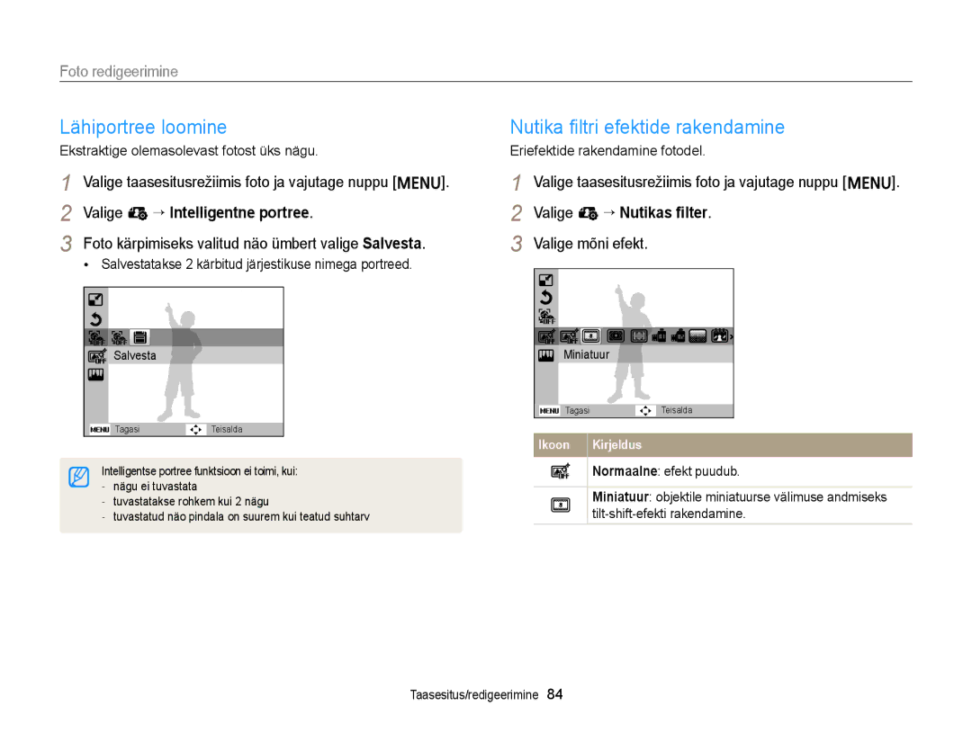 Samsung EC-ST88ZZBPWE2 Lähiportree loomine, Foto redigeerimine, Salvestatakse 2 kärbitud järjestikuse nimega portreed 