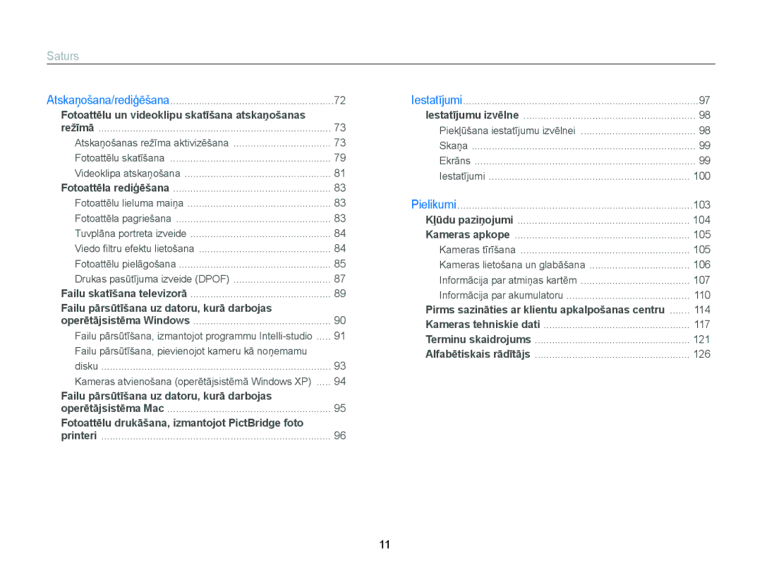 Samsung EC-ST88ZZBPLE2, EC-ST88ZZBPWE2, EC-ST88ZZFPWE2, EC-ST88ZZFPLE2 manual Fotoattēlu un videoklipu skatīšana atskaņošanas 