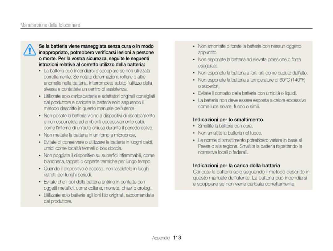 Samsung EC-ST88ZZBPWE1 manual Non mettete la batteria in un forno a microonde, Indicazioni per la carica della batteria 