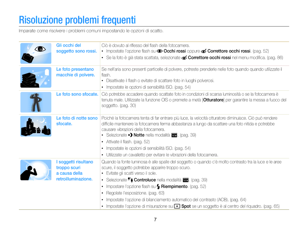 Samsung EC-ST88ZZBPLE1, EC-ST88ZZBPWE1, EC-ST88ZZBPBE1, EC-ST88ZZFPLE1, EC-ST88ZZFPBE1 manual Risoluzione problemi frequenti 