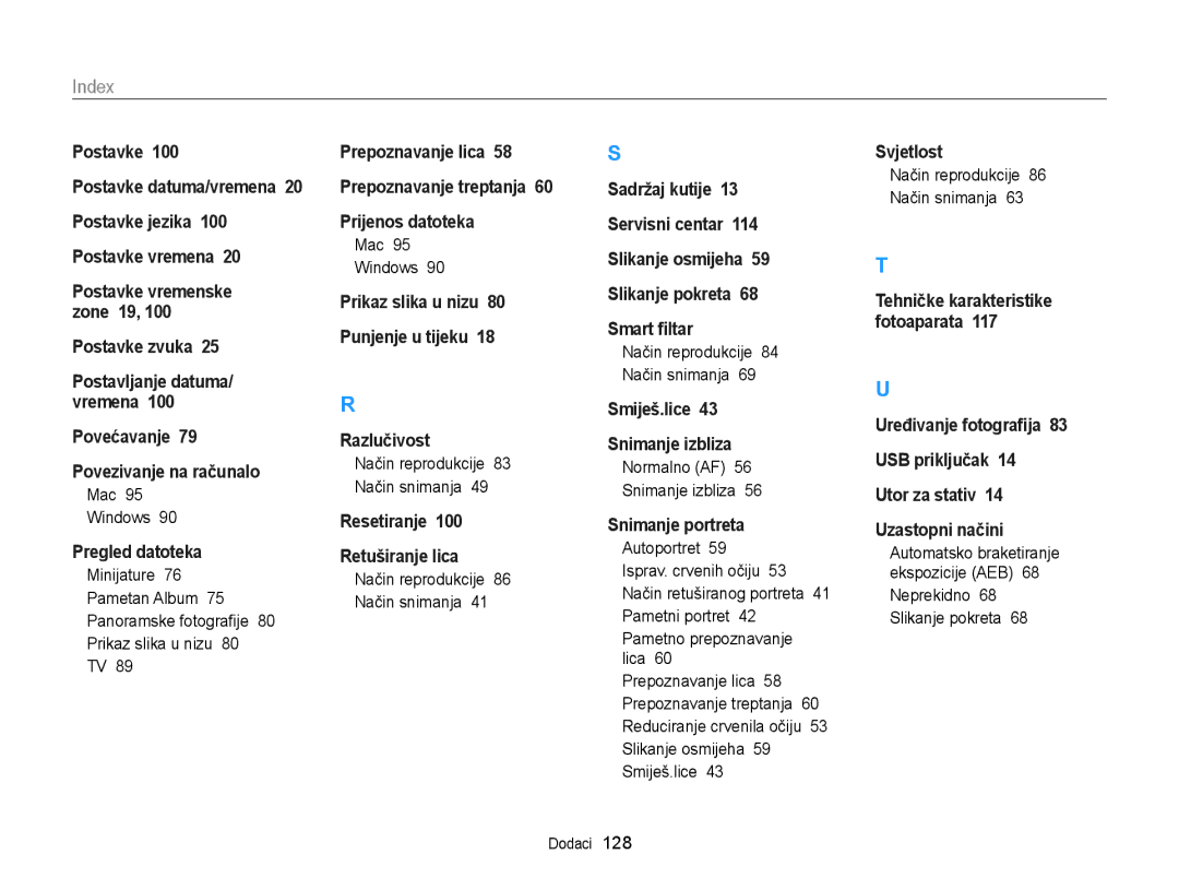 Samsung EC-ST88ZZBPBE3, EC-ST88ZZBPWE3 manual Mac Windows, Normalno AF Snimanje izbliza 