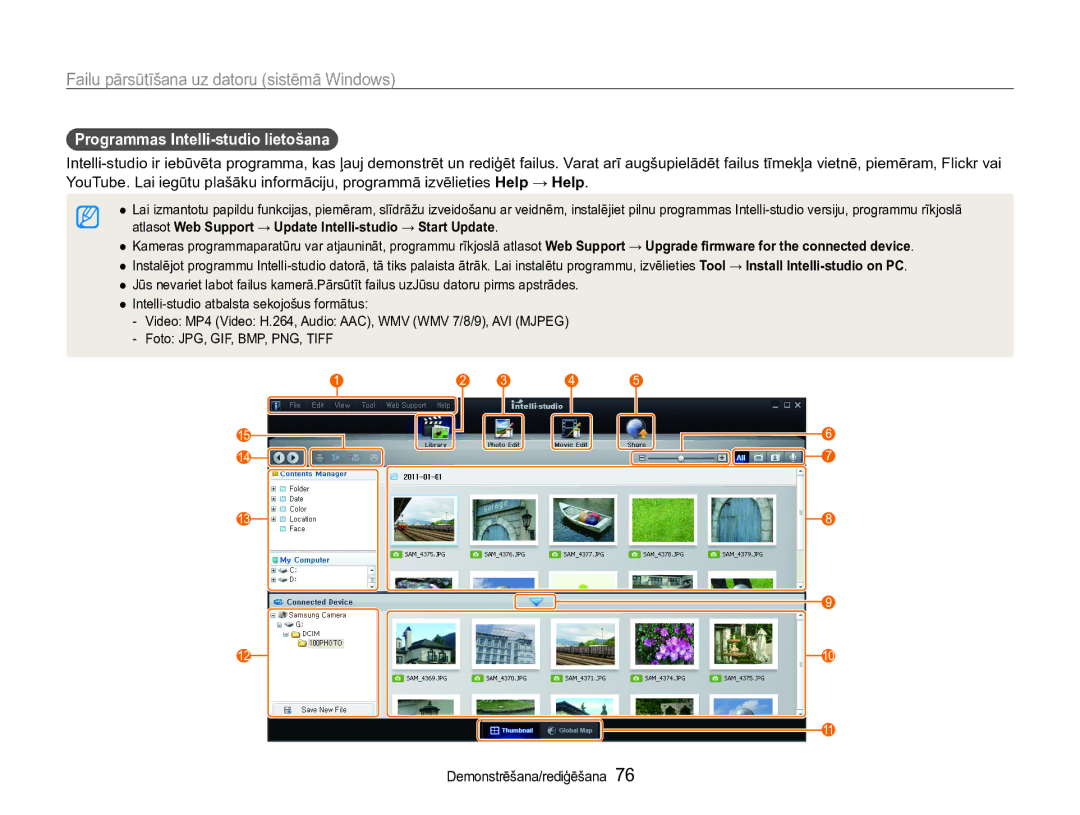 Samsung EC-ST90ZZBPRE2, EC-ST90ZZBPSE2 manual Programmas Intelli-studio lietošana 