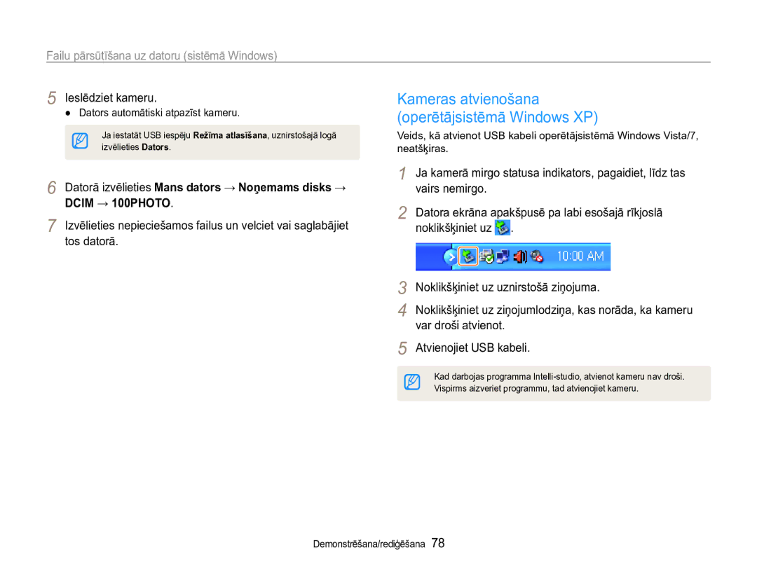 Samsung EC-ST90ZZBPRE2 manual Vairs nemirgo, Noklikšķiniet uz Noklikšķiniet uz uznirstošā ziņojuma, Atvienojiet USB kabeli 