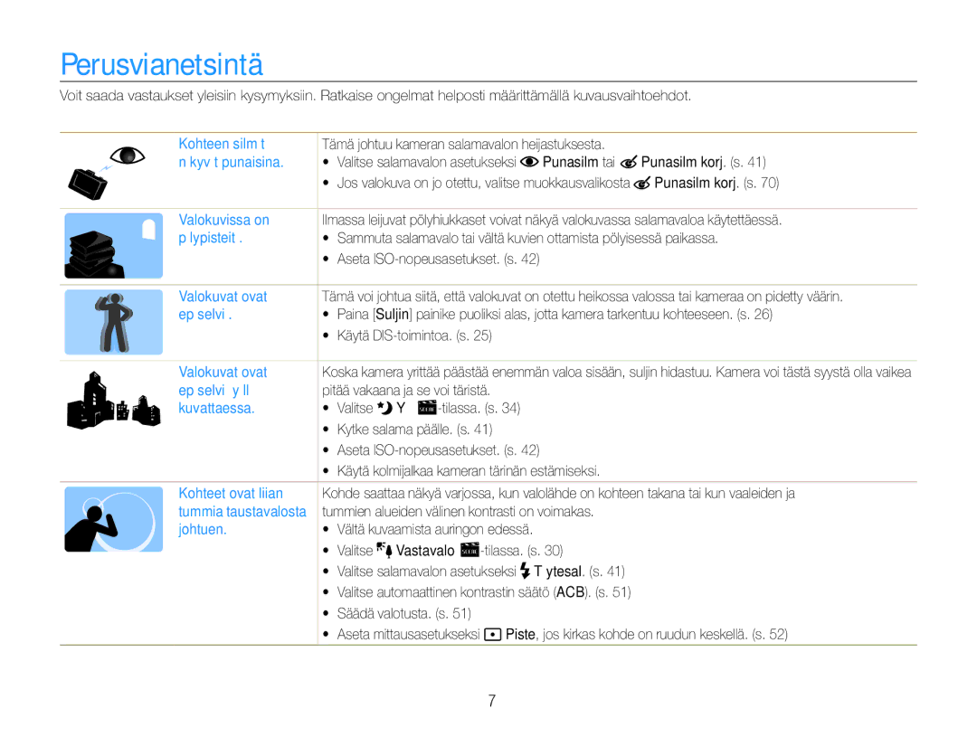 Samsung EC-ST90ZZBPRE2, EC-ST90ZZBPUE2, EC-ST90ZZBPSE2 manual Perusvianetsintä 