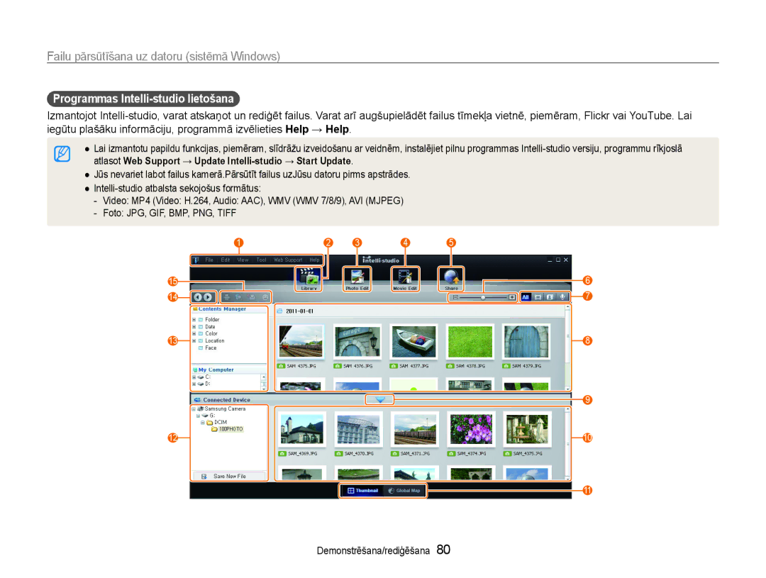 Samsung EC-ST93ZZBPBE2, EC-ST93ZZBPSE2, EC-ST93ZZBPRE2 manual Programmas Intelli-studio lietošana 