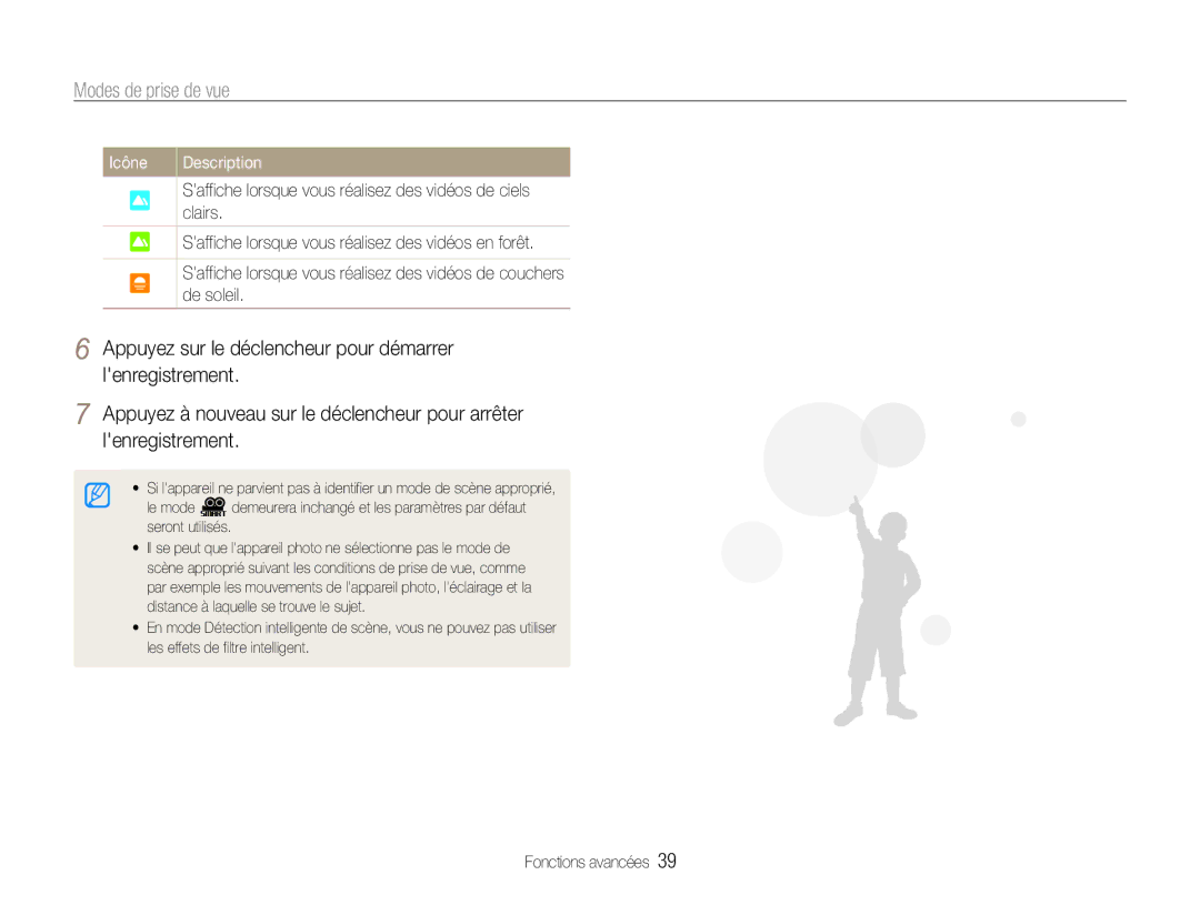 Samsung EC-ST93ZZBPRE1, EC-ST93ZZBPBE1 manual Demeurera inchangé et les paramètres par défaut 