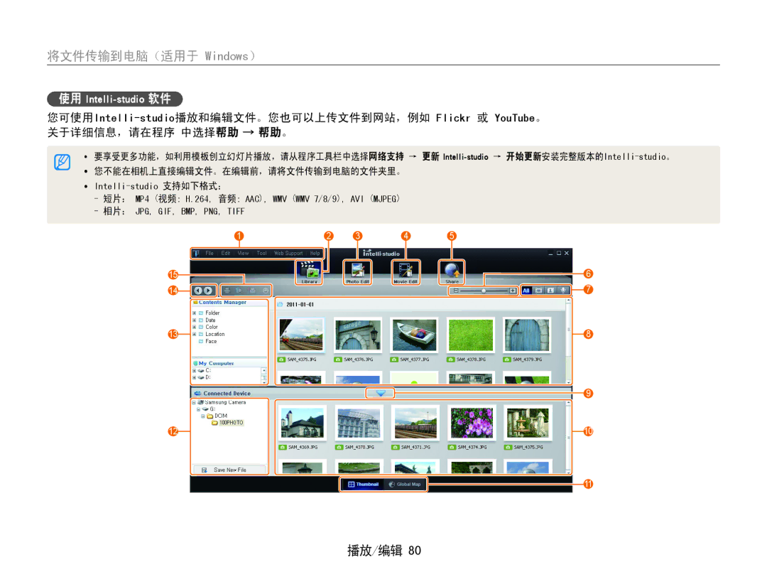 Samsung EC-ST93ZZBPBE2, EC-ST93ZZBPRE3, EC-ST93ZZBPSE3, EC-ST93ZZBPBE3, EC-ST94ZZBPBE2, EC-ST93ZZBPRE2 使用 Intelli-studio 软件 