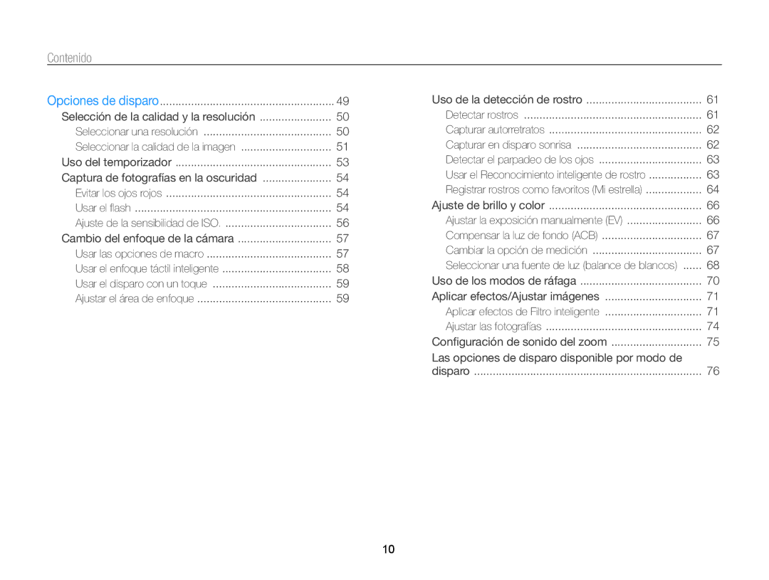 Samsung EC-ST95ZZBPOE1, EC-ST95ZZBPPE1, EC-ST95ZZBPLE1, EC-ST95ZZBPBE1 manual Contenido 