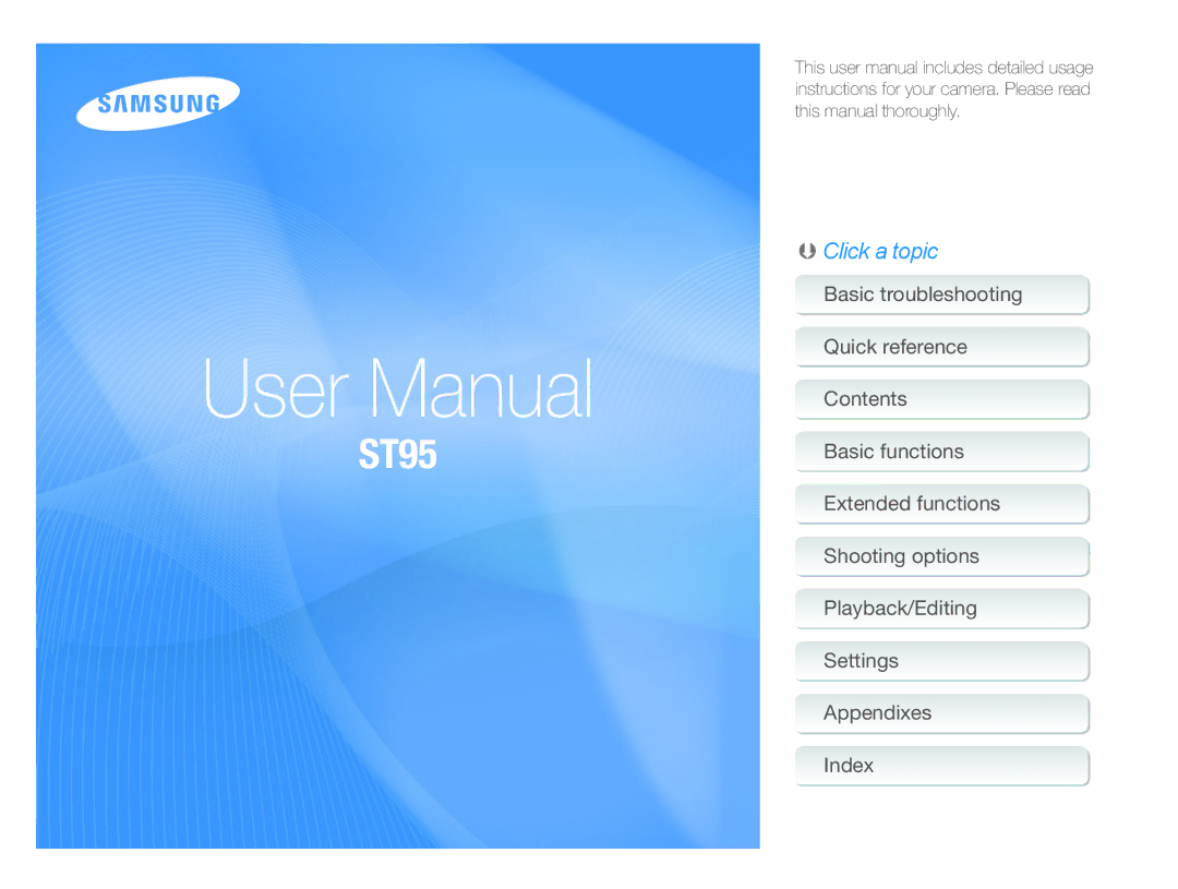 Samsung EC-ST95ZZBPPE1, EC-ST95ZZBPSE1, EC-ST95ZZBPLE1, EC-ST95ZZDPBZA, EC-ST95ZZBPBE1, EC-ST95ZZDPSZA, EC-ST95ZZDPPZA manual 